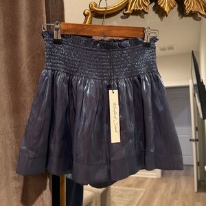 Metallic smocked waist shorts